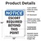 Signmission Escort Required Beyond This Point OSHA Notice Sign, Plastic, 10in W x 14in L, 2PK OS-2PACK-NS-P-1014-V-12160 - alternate 4